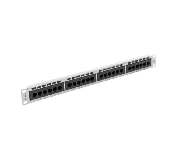 Lanberg Patchpanel 24p 19" 1U UTP 5e (szary) - 457246 - zdjęcie 2